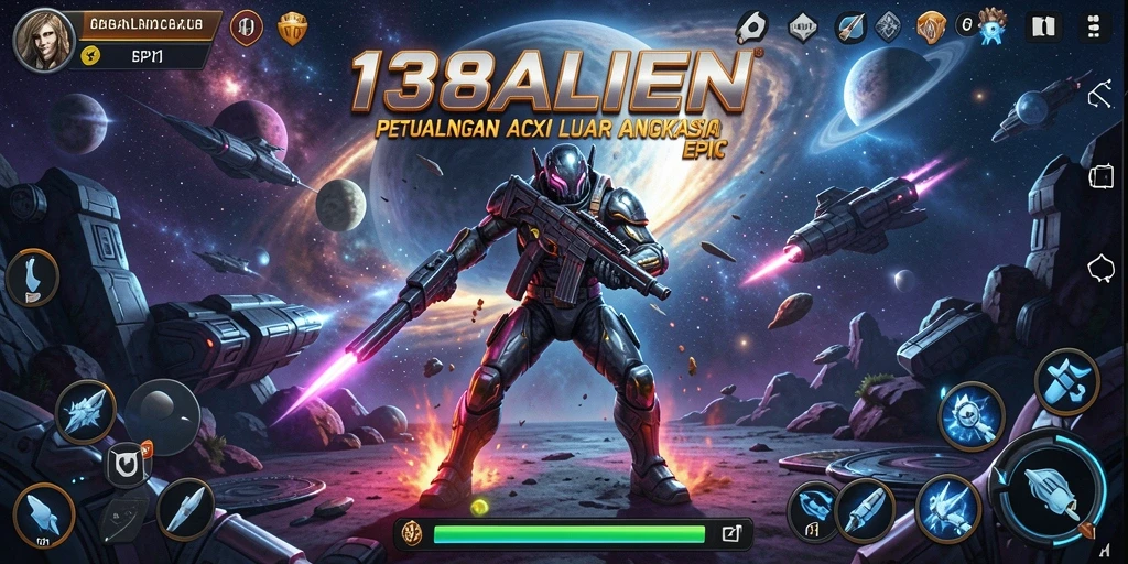Gameplay aksi mendebarkan di luar angkasa dengan alien menantang.