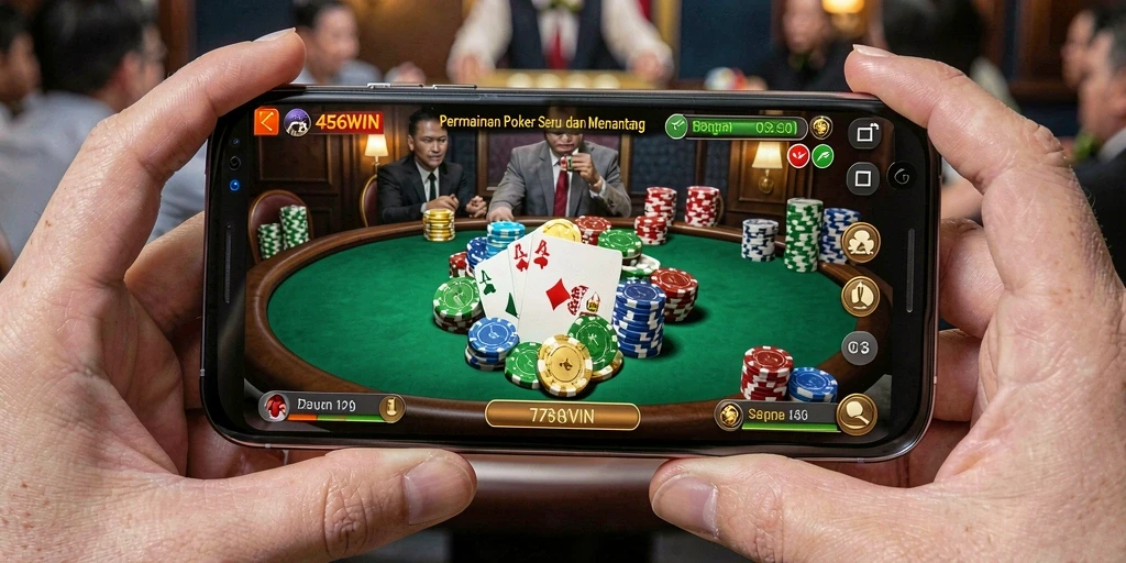 Tampilan menarik dari gameplay Poker di 456WIN.
