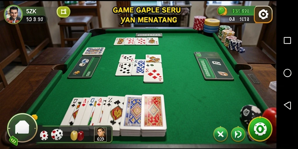 Tampilan gameplay Gaple yang seru dan menyenangkan.