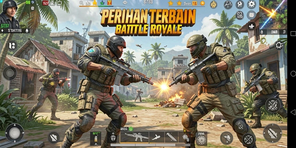 Gameplay menegangkan di dalam game Battle Royale 8768.