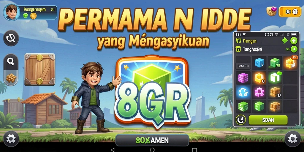 Tampilan menarik game Idle 8QR dengan karakter yang aktif.