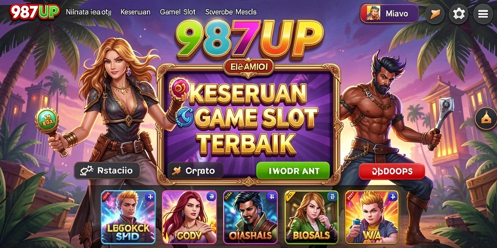Screenshot gameplay <strong>987UP</strong> yang menunjukkan berbagai tema slot yang menarik.