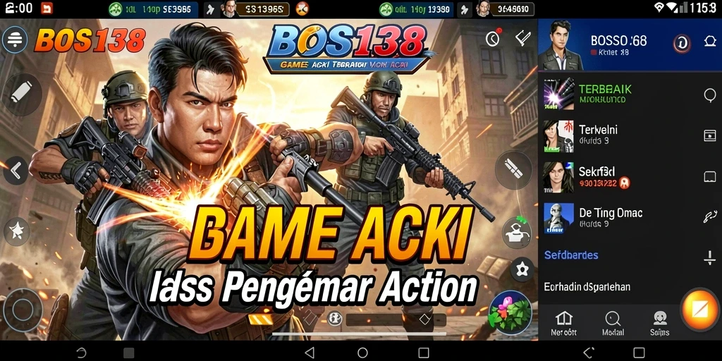 Screenshot utama gameplay BOS138 yang penuh aksi dan seru.