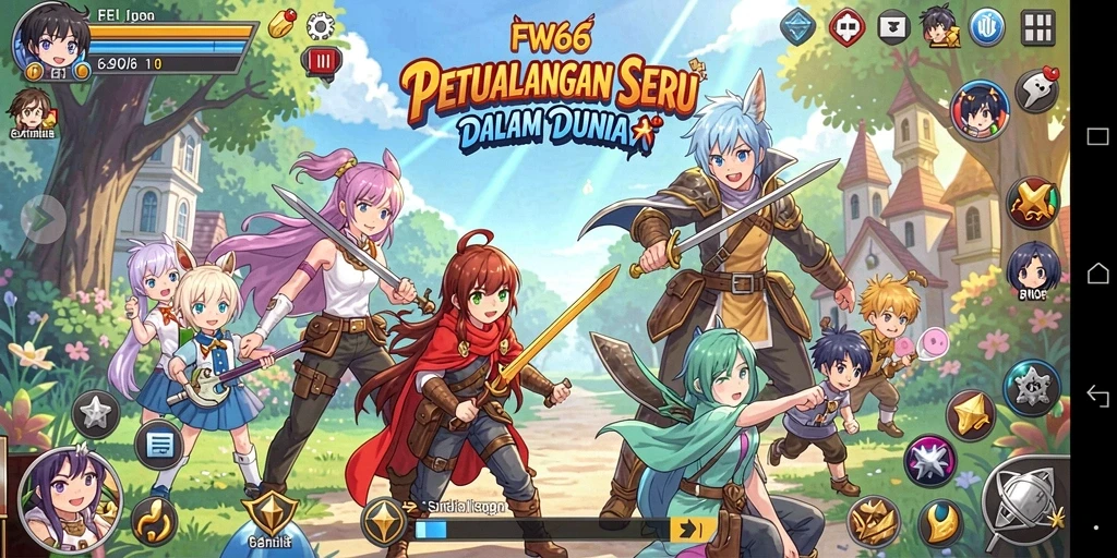 Tangkapan layar menampilkan karakter anime dalam pertempuran epik.