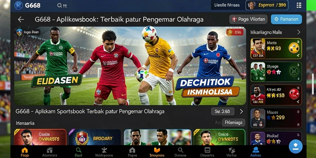 Tampilan gameplay aplikasi G668 yang memukau dan interaktif di sportsbook.