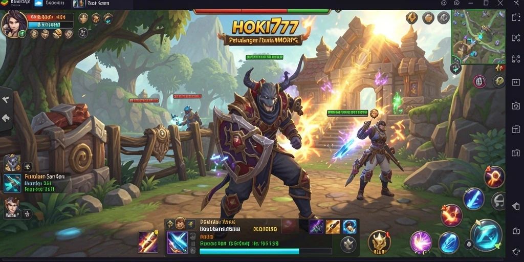 Tampilan gameplay seru HOKI777 dalam dunia MMORPG yang dinamis.