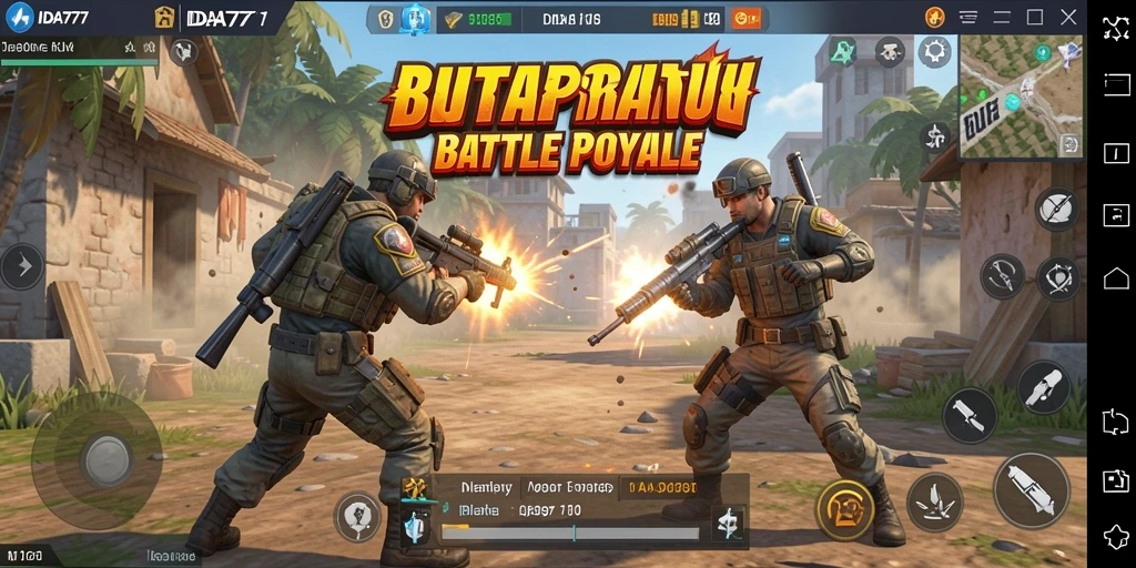 Screenshot gameplay menampilkan aksion seru dalam IDA777 Battle Royale.