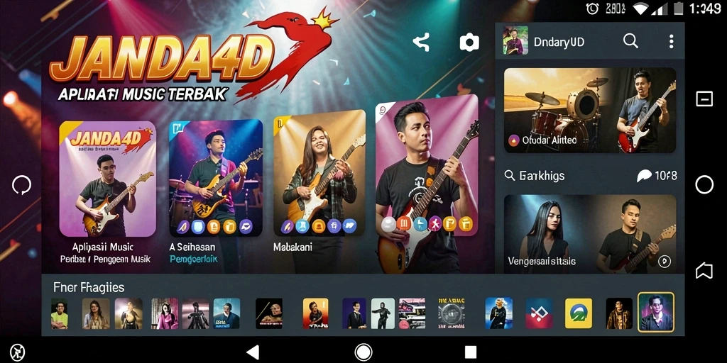 Tampilan menarik dari JANDA4D yang menampilkan berbagai genre musik.