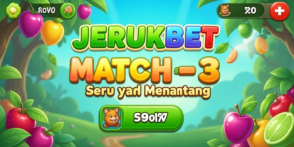 Tampilan gameplay seru di JERUKBET dengan match buah-buahan.