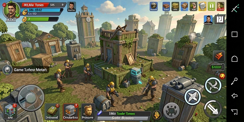 Screenshot gameplay JKTJKT menampilkan aksi Tower Defense yang mendebarkan.