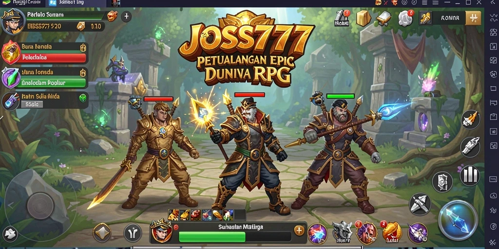 Tampilan menarik dari gameplay JOSS777 dengan karakter RPG beraksi.