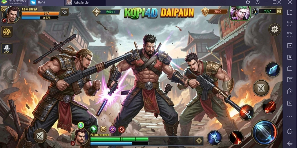 Screenshot gameplay KOPI4D menunjukkan momen pertarungan yang mendebarkan.