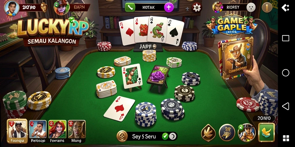 Gameplay <strong>LUCKYRP</strong> yang seru dan menarik saat bermain Gaple.