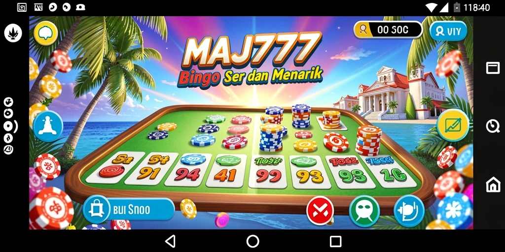 Tampilan gameplay Bingo di aplikasi MAJ777 yang menarik dan interaktif.