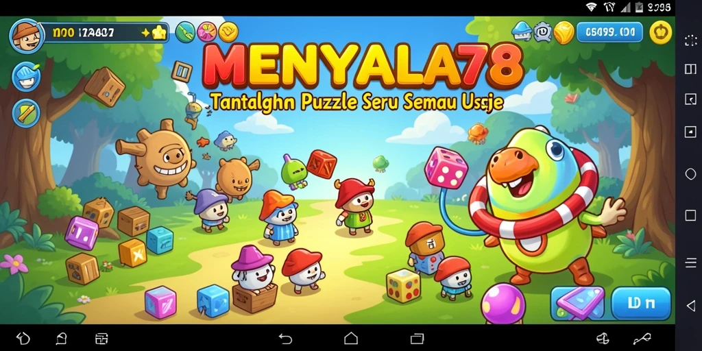 Screenshot utama MENYALA78 menunjukkan gameplay Puzzle yang seru.