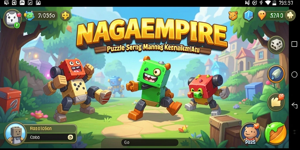 Tampilan gameplay seru dalam NAGAEMPIRE yang menantang keterampilan Puzzle.