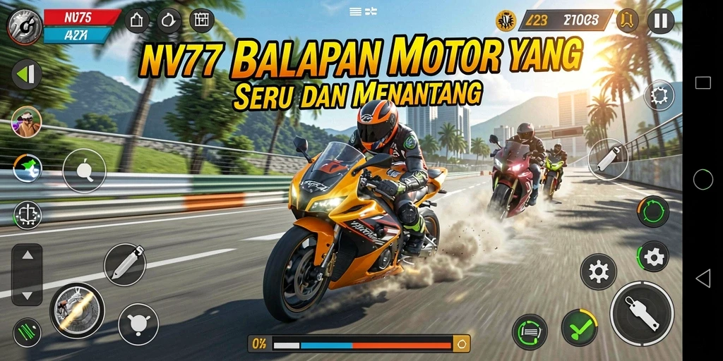 Gameplay seru balapan motor di NV77 dengan grafis mengesankan.
