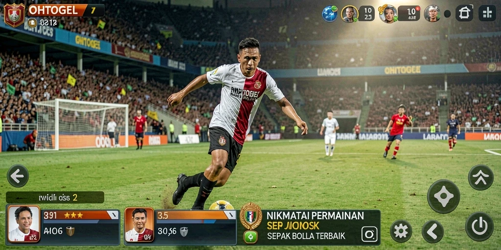 Tampilan gameplay sepak bola yang epik di OHTOGEL.