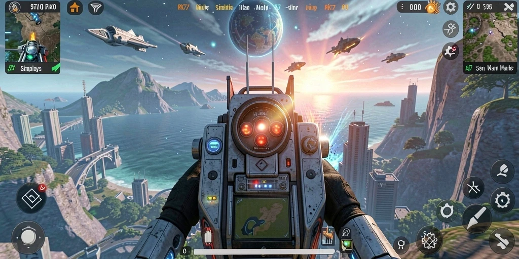 Tampilan gameplay RK77 yang menarik dan realistis.