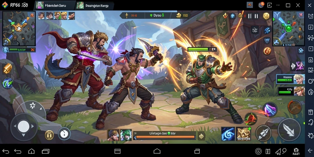 Screenshot RP66 menampilkan aksi seru dalam pertempuran MOBA.