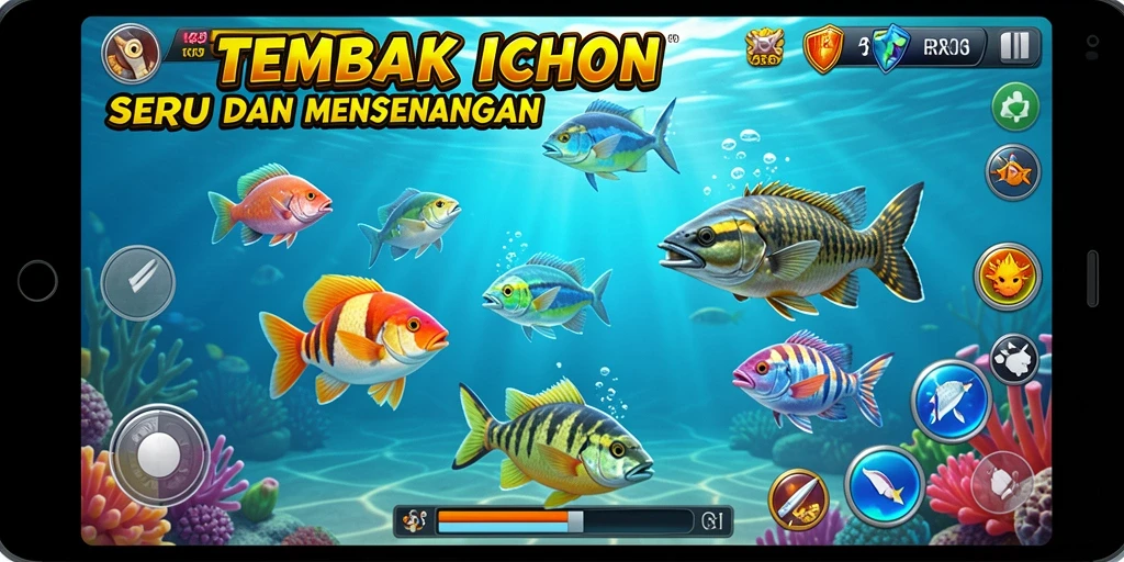 Screenshot utama RR33 menampilkan aksi seru dalam menangkap ikan.