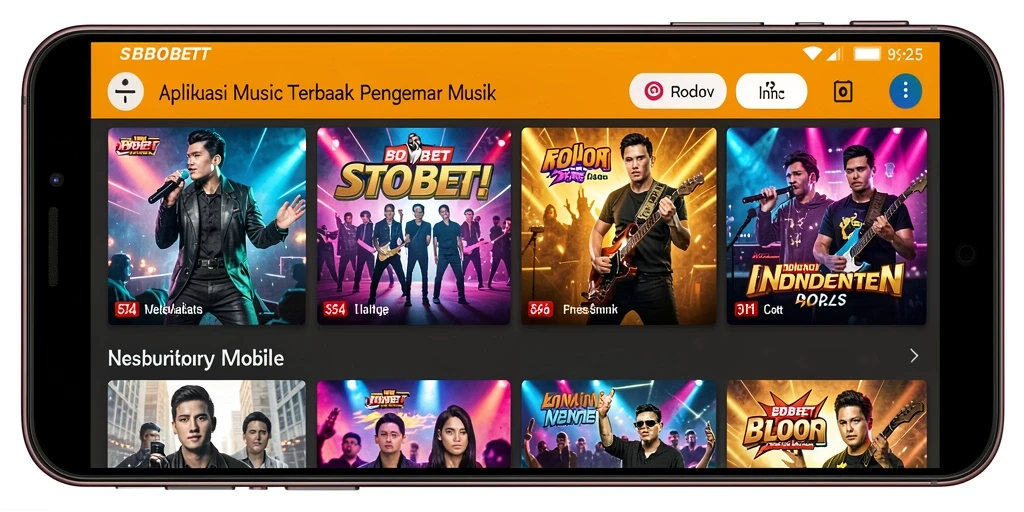 Tampilan screenshot SBOBET yang menunjukkan antarmuka musik yang menarik.