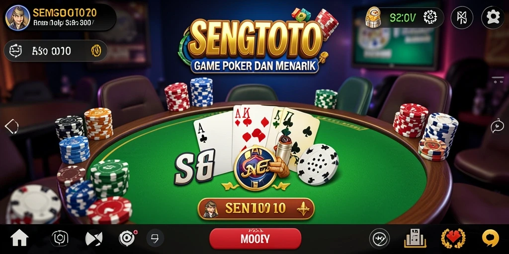 Screenshot gameplay SENGTOTO menampilkan suasana kompetitif permainan Poker.