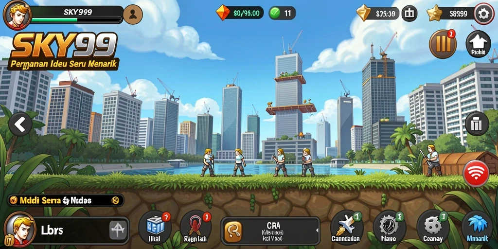 Tampilan screenshot yang menunjukkan gameplay santai dan menarik dari SKY99.
