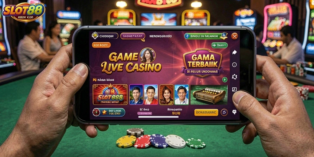 Tampilan gameplay Live Casino yang mendebarkan di SLOT88.